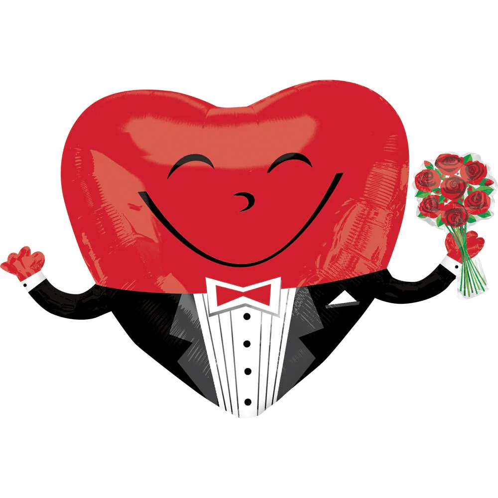 28" Smiley Heart in Tux (5ct)