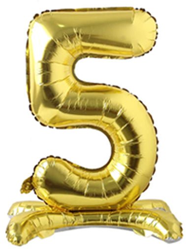 28" Standing Number Balloon - Gold