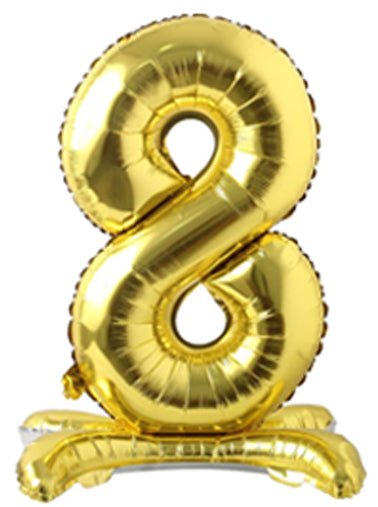 28" Standing Number Balloon - Gold