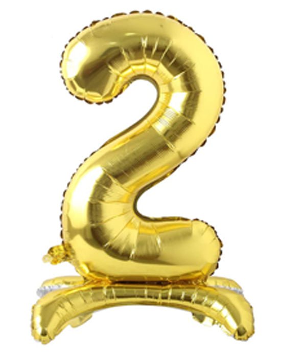 28" Standing Number Balloon - Gold