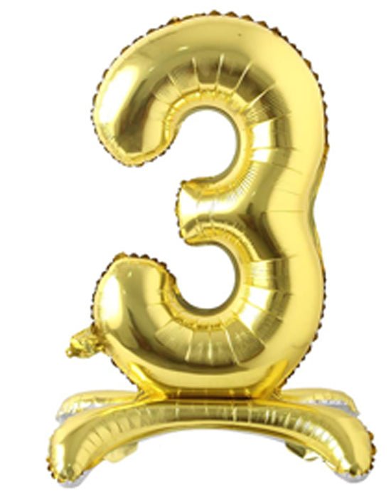 28" Standing Number Balloon - Gold