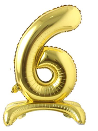 28" Standing Number Balloon - Gold