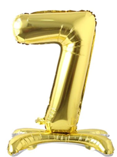 28" Standing Number Balloon - Gold