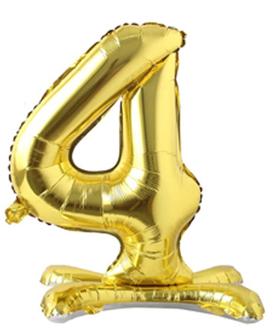 28" Standing Number Balloon - Gold