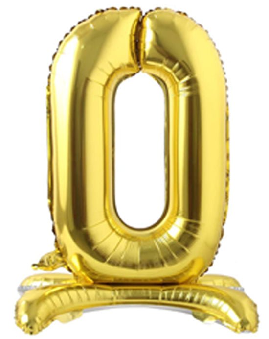 28" Standing Number Balloon - Gold