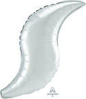 28" WHITE SATIN CURVE - Foil Balloon - Pack of 3 - Air Fill - Valved