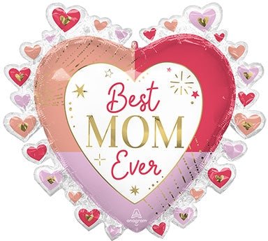 29" Best Mom Ever Colorful Hearts - Anagram