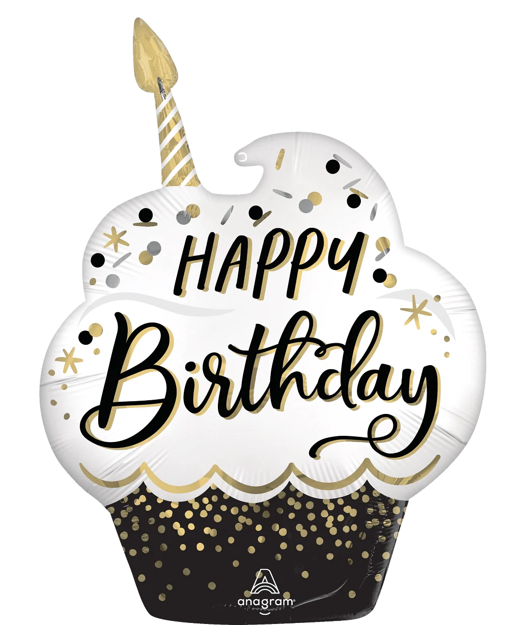 29" Satin Birthday Wishes Cupcake