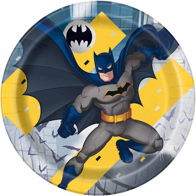 9" Batman Round Plates (8 Count) - Unique