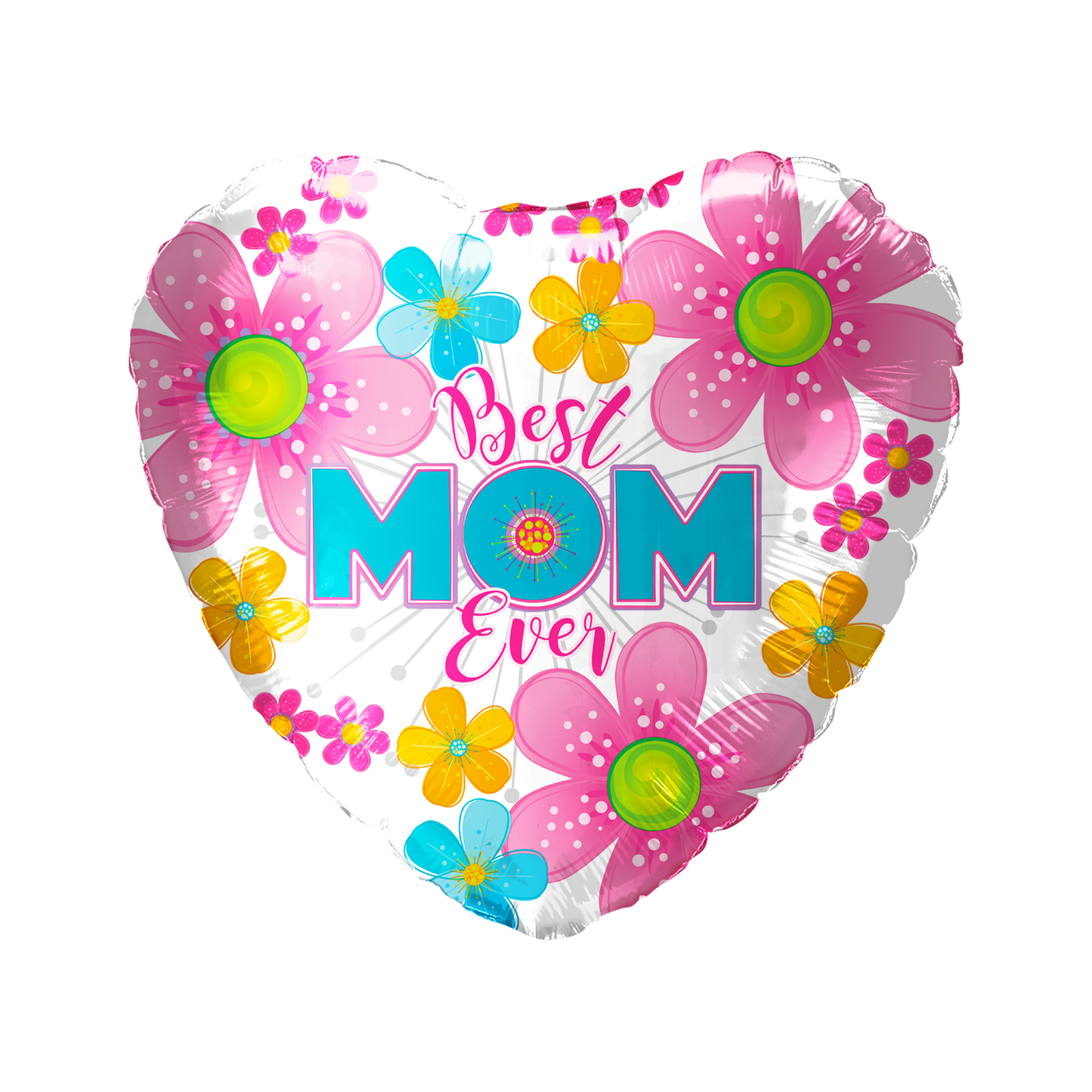 Party America 18" Best Mom Ever Flower Heart Balloon Pack of 50