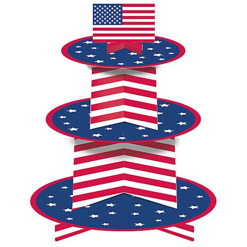 3 - Tier Cupcake Stand - Patriotic