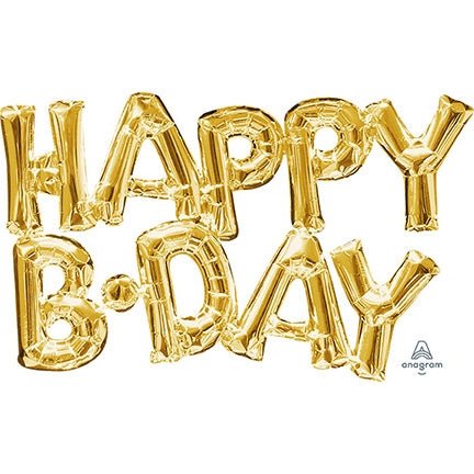 30" Happy B - Day - Gold