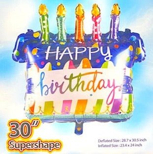 30" Happy Birthday Cake with Candles - Party America