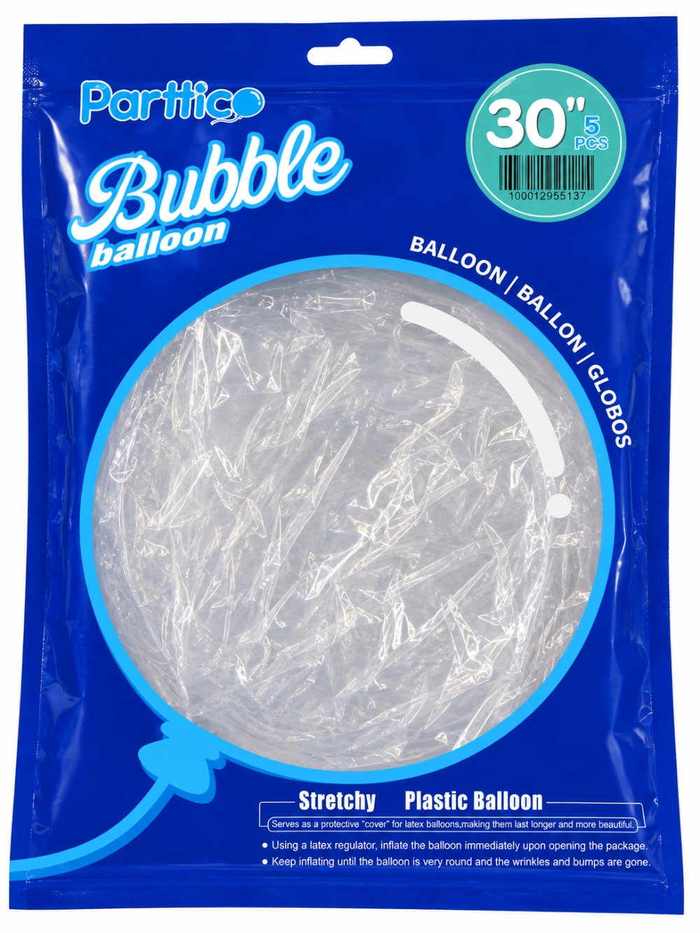 30" Clear Bobo (5ct)