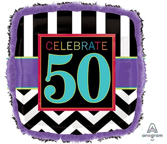 32" Doo - Dads 50th Birthday Celebration with Boa Trim
