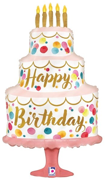 33" Satin Birthday Pink Cake