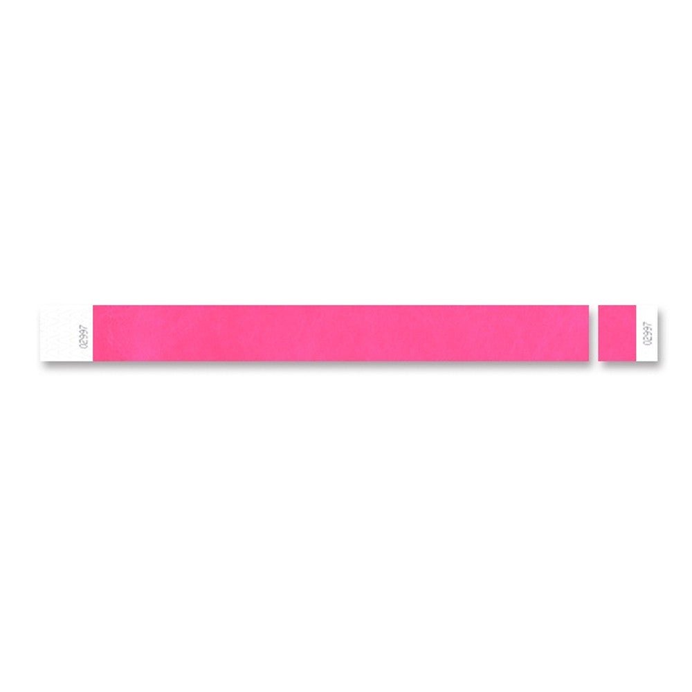 3/4" Adhesive Wristband - Neon Pink (100ct) - Mayflower