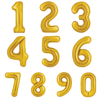 34" Balloon Numbers - Gold