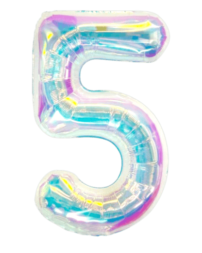 34" Balloon Numbers - Iridescent