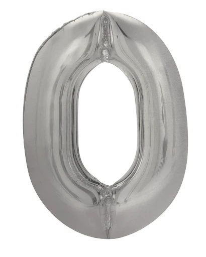 34" Balloon Numbers - Matte Silver