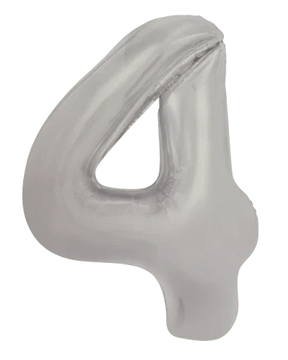 34" Balloon Numbers - Matte Silver