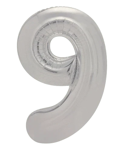 34" Balloon Numbers - Matte Silver