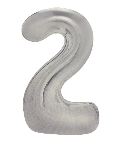 34" Balloon Numbers - Matte Silver