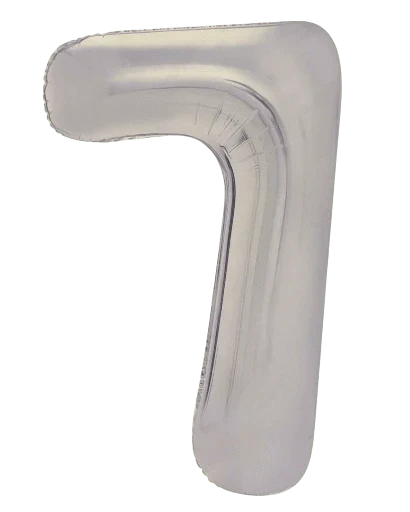 34" Balloon Numbers - Matte Silver