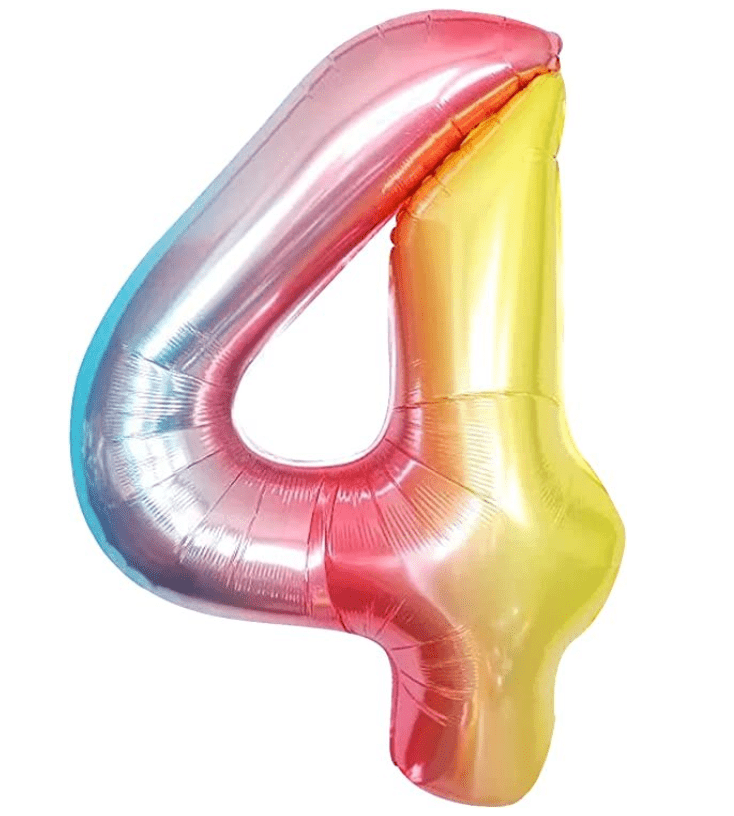 34" Balloon Numbers - Pastel Rainbow - Party America