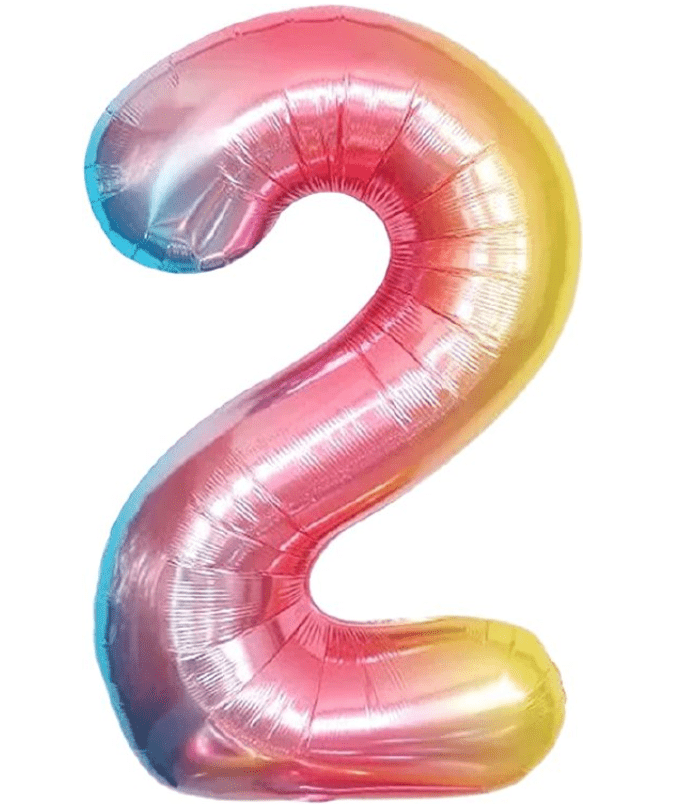 34" Balloon Numbers - Pastel Rainbow - Party America
