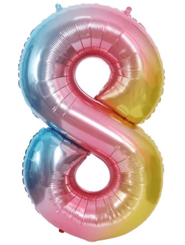 34" Balloon Numbers - Pastel Rainbow - Party America