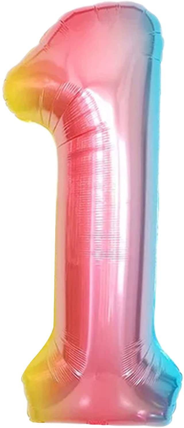 34" Balloon Numbers - Pastel Rainbow - Party America