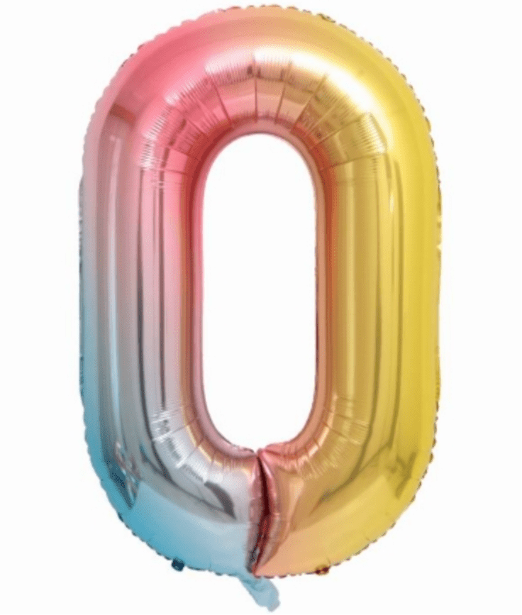 34" Balloon Numbers - Pastel Rainbow - Party America