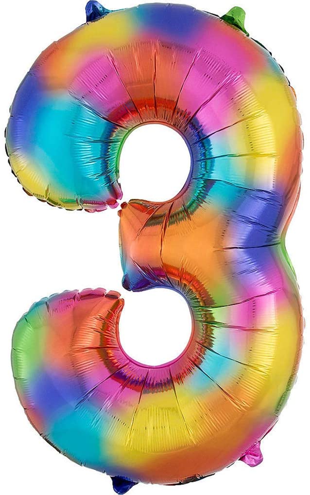 34" Balloon Numbers - Rainbow - Party America