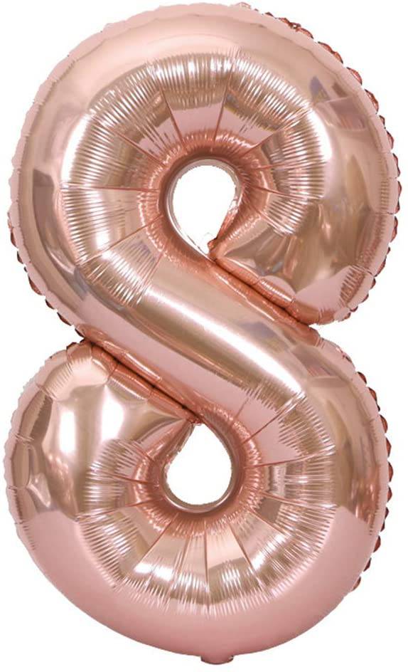34" Balloon Numbers - Rose Gold Conver USA