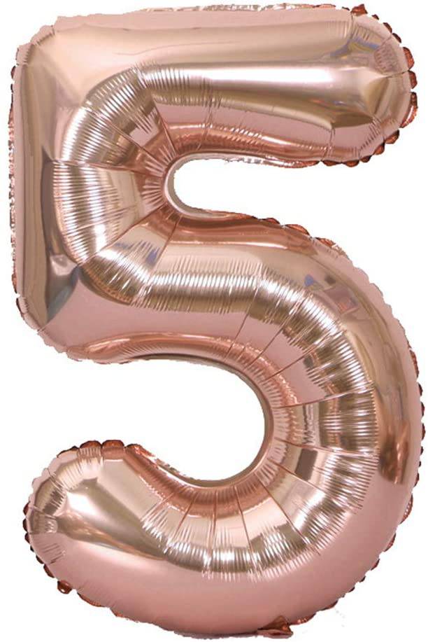 34" Balloon Numbers - Rose Gold Conver USA