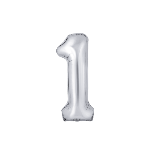 34" Balloon Numbers - Silver