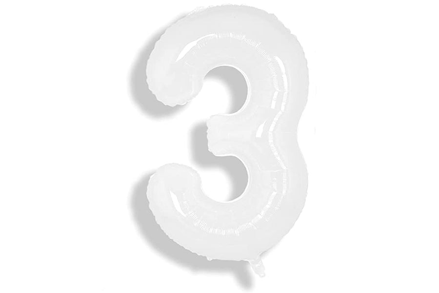 34" Balloon Numbers - White