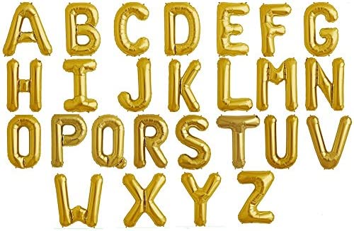34" Gold Foil Balloon Letters - ConverUSA