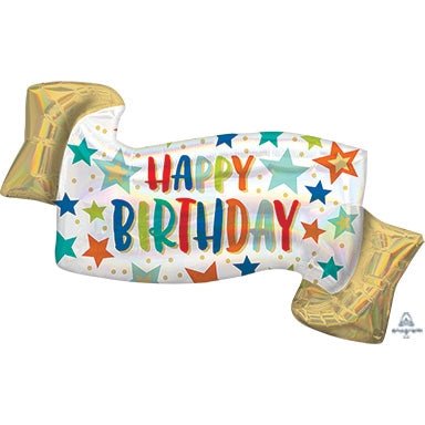 34" Iridescent Birthday Banner