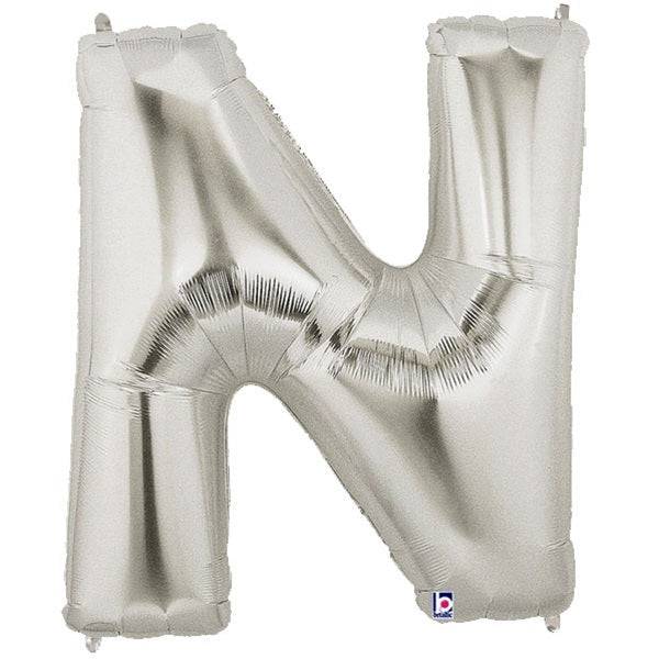 34" Megaloon Letter N - Silver