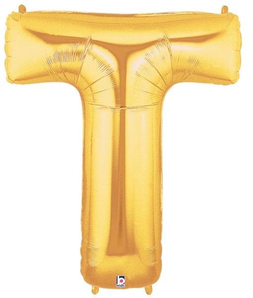 34" Megaloon Letter T - Gold