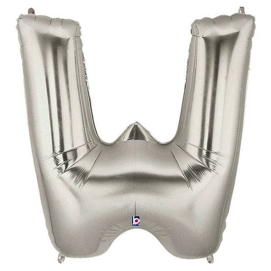 34" Megaloon Letter W - Silver