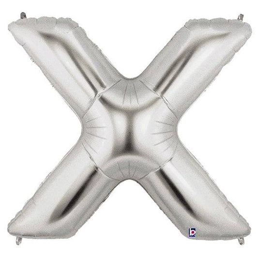 34" Megaloon Letter X - Silver