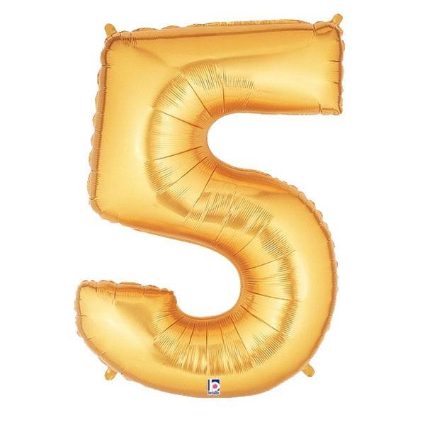 34" Megaloon Number 5 - Gold