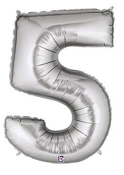 34" Megaloon Number 5 - Silver