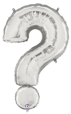 34" Megaloon Question Mark - Silver