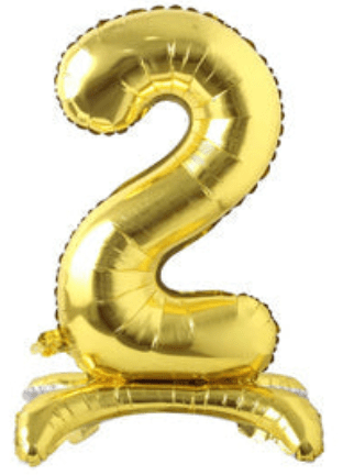 34" Standing Number Balloon - Gold