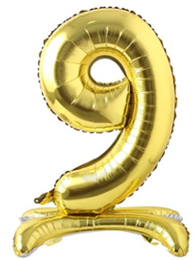 34" Standing Number Balloon - Gold