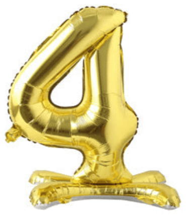 34" Standing Number Balloon - Gold